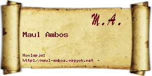 Maul Ambos névjegykártya